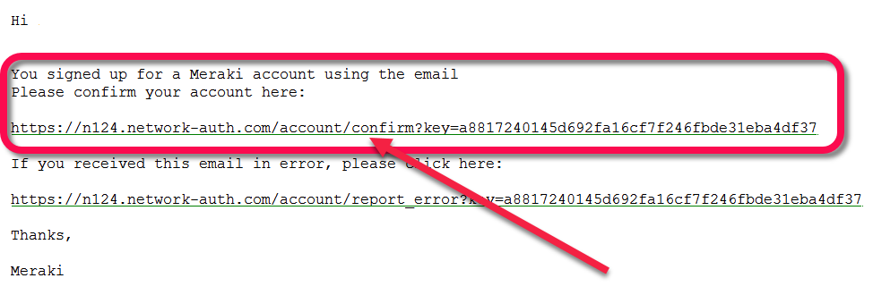 In the e-mail message, click URL link to confirm user account.
